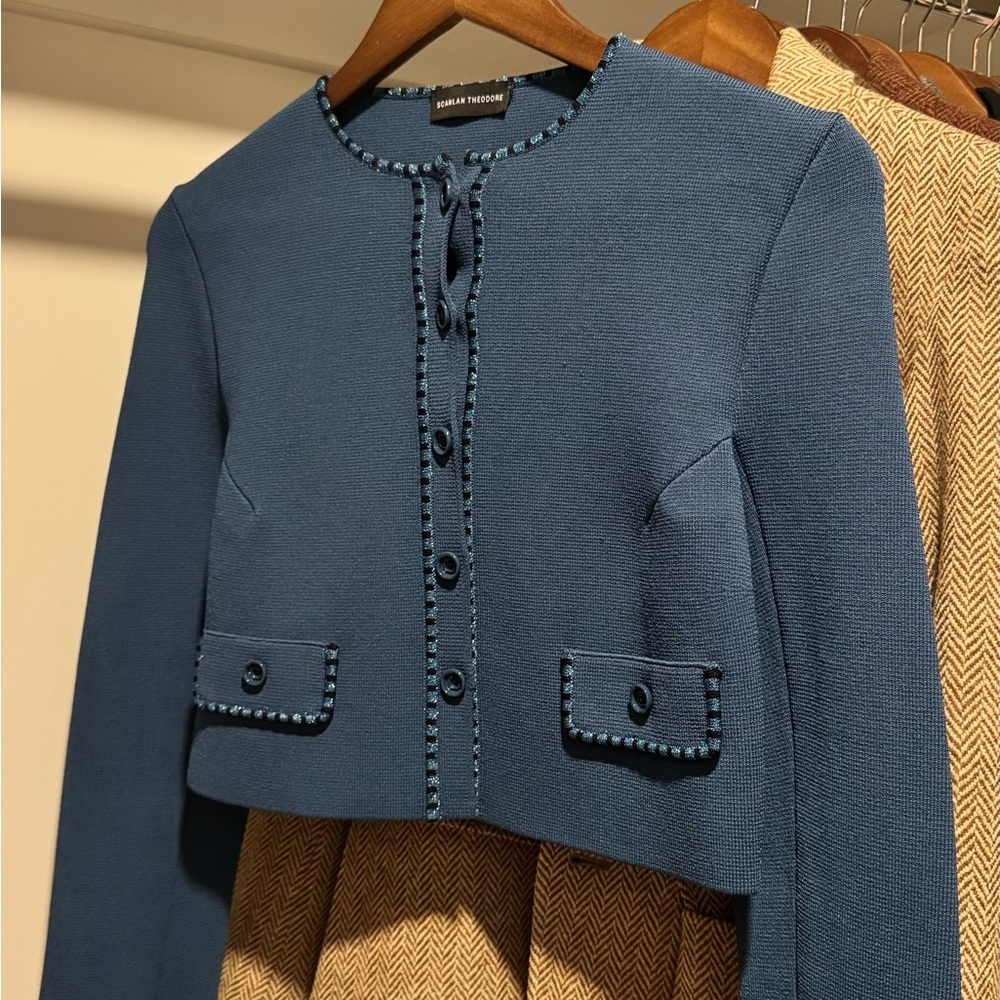 Blue Cropped Jacket